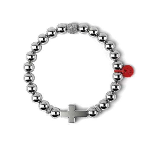 Argent et émail rouge | Bracelet Croix du Père Noël
